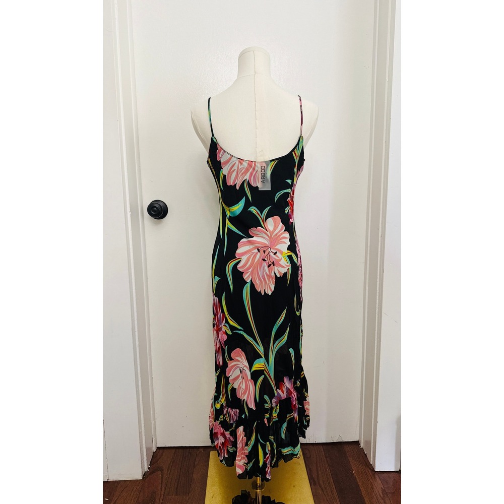 NWT Vintage Y2K Cobra Italia Tropical Floral Mesh Slip Dress IT 42 / US Small - Picture 2 of 5